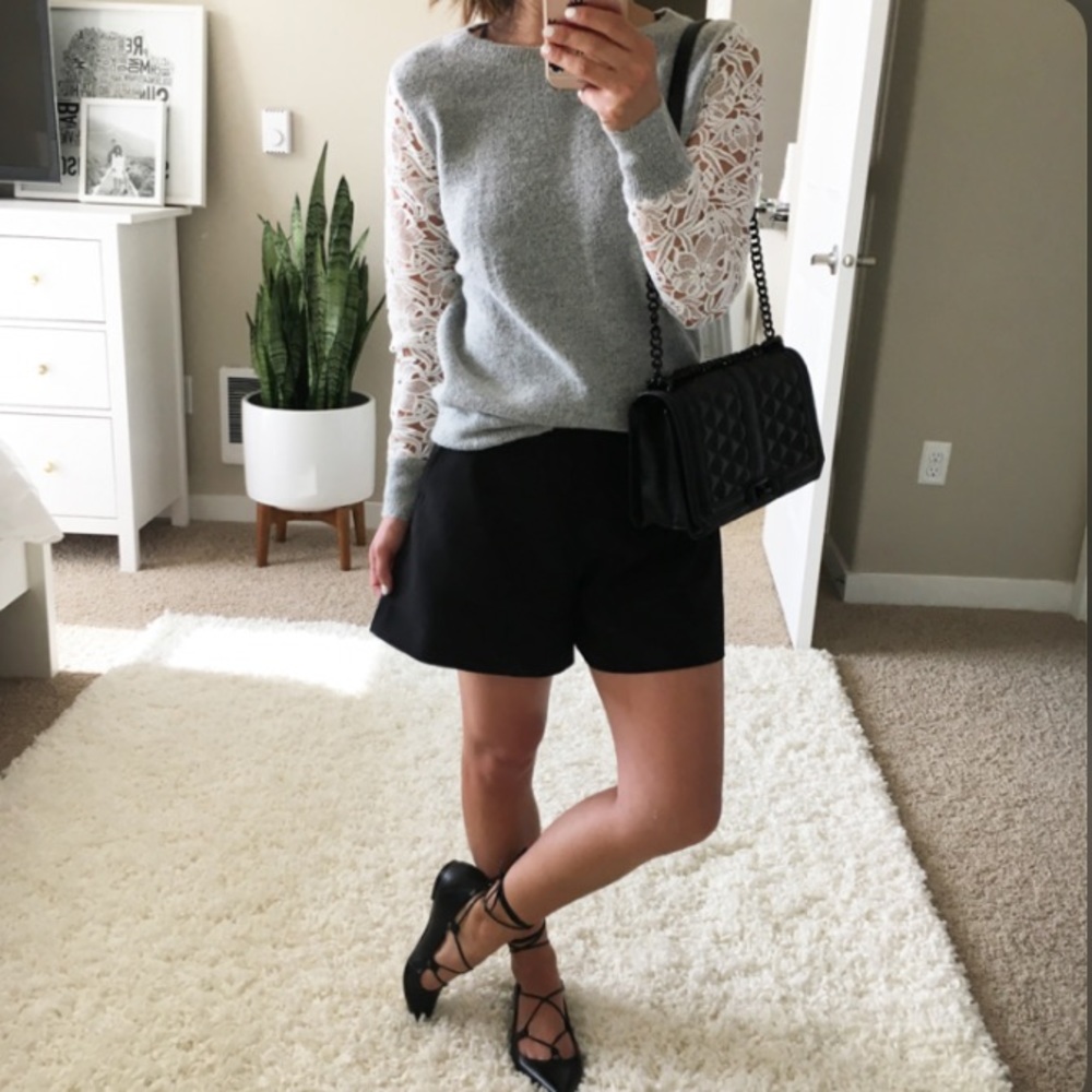 Halogen Lace Detail Crewneck Sweater NWOT